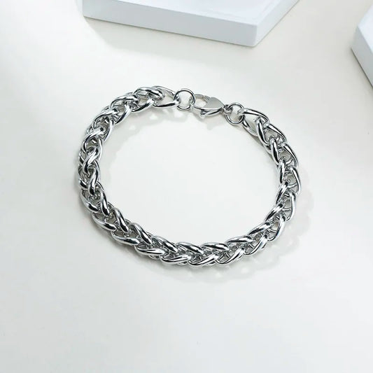 Ommani Men's Bracelets Stainless Steel  Wheat Chain Bracelet