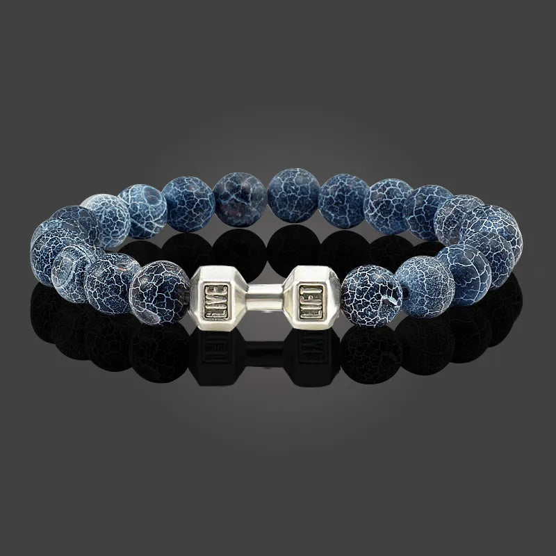 Ommani Bead Braclet Consists of lava bead, White Howlite, AA Yellow Tiger Eye, and Black Onyx bracelet Hidden Safety-Clasp