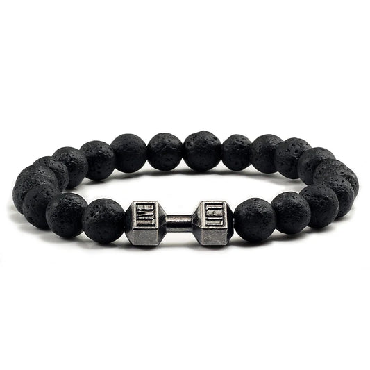 Ommani Bead Braclet Consists of lava bead, White Howlite, AA Yellow Tiger Eye, and Black Onyx bracelet Hidden Safety-Clasp