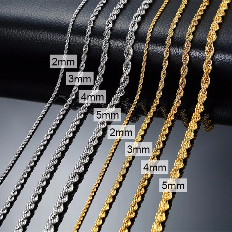 Ommani Men Necklaces Twist Chain Necklaces,Stainless Steel Necklaces