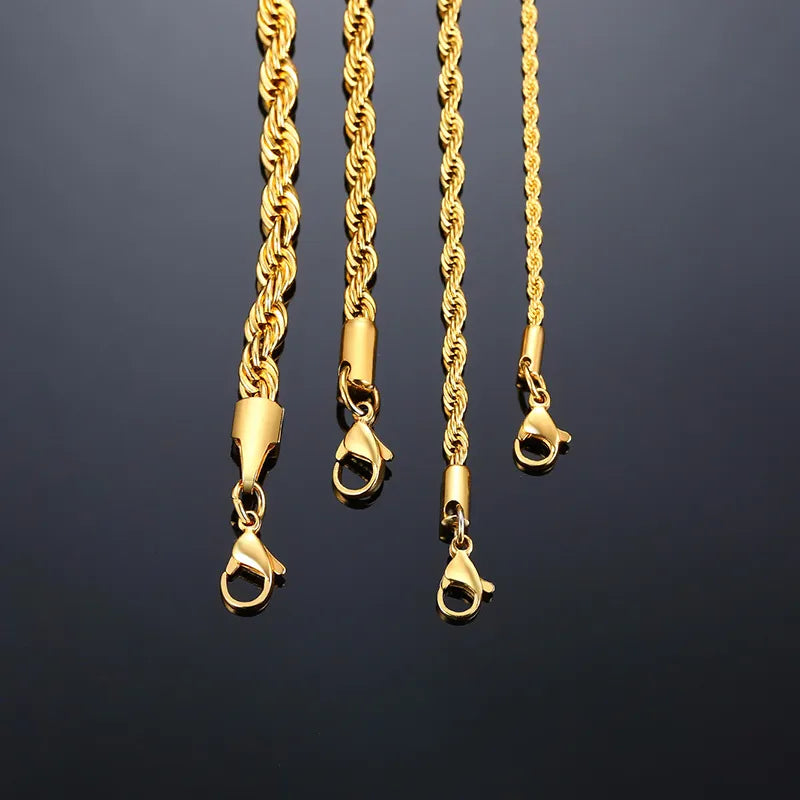 Ommani Men Necklaces Twist Chain Necklaces,Stainless Steel Necklaces