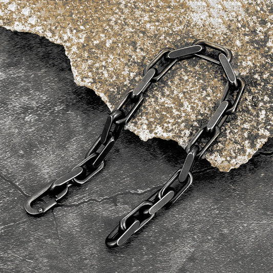 Vintage Oxidized Chain Link Men Bracelet Punk Rock Stainless Steel Motorcycle Biker Bracelets Male Wristband Jewelry Gift